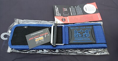 #ad New Grip Power Pads Nylon Lifting Belt Gym Belt Size 28quot; 32quot; Blue $14.97