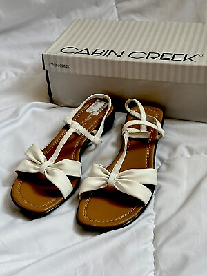 #ad Cabin Creek Collection Woman’s Size 9 Sandle White New In Box $24.99