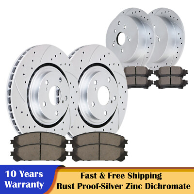 #ad Front Rear Brake Disc Rotors and Ceramic Pads for Toyota Sienna Highlander Lexus $147.58