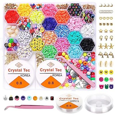 #ad Clay Beads for Bracelets Making Charms Bracelet Making Kit Beads for Kids DI... $6.38