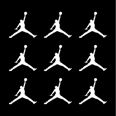 #ad Air Michael Jordan Jumpman Logo vinyl decal MJ Die Cut Sticker Set of 9 $8.99