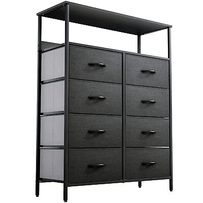 #ad TAUS 8 Drawer Dresser Tall Chest of Drawers Storage Tower Organizer for Bedroom $62.99
