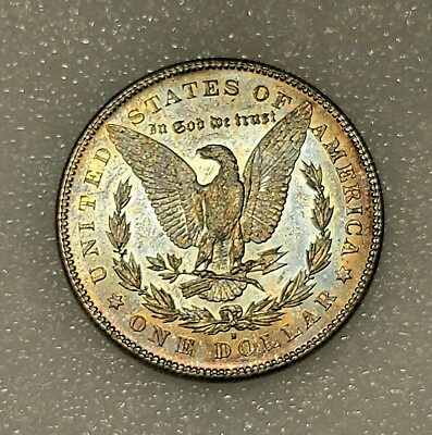 #ad 1878 S Morgan Silver Dollar TRUE NATURAL RAINBOW TONED COLLECTIBLE Grade Coin $279.00