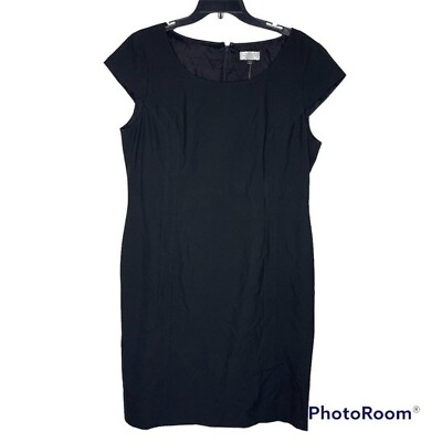 #ad Tahari ASL Black Cap Sleeve Dress Plus Size 14 $19.49