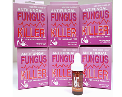 #ad 6pc No Miss Antifungal Fungus Killer for hands and feet 1 4 fl.oz 7ml New Bottle $39.18