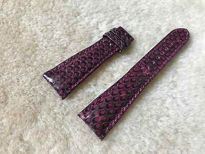 #ad 22mm 16mm Black Bordeaux Genuine Real Python Leather Watch Strap Band $45.00
