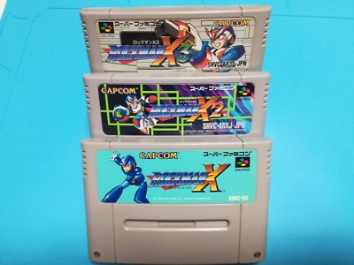 #ad Nintendo SNES Mega Man X amp; X2 amp; X3 Set Japanese version Rock Man USED Tested $65.00