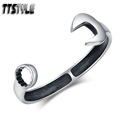 #ad TTstyle 316L Stainless Steel Wrench Spanner Cuff Bangle AU $44.99