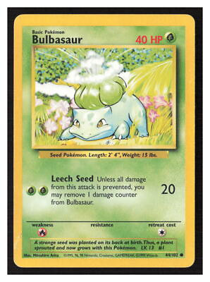 #ad Bulbasaur Base Set #044 102 LP Pokemon $3.14