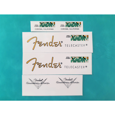 #ad 2Pcs FENDER STRATOCASTER CS Guitar Waterslide Transfer Headstock Decals Stickers $15.99