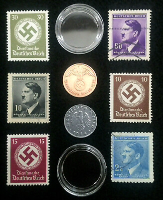 #ad Rare WW2 German Coins amp; Stamps Set Of Historical Artifacts Collectors Set $23.50