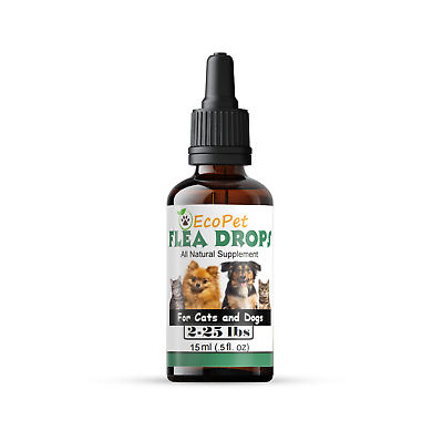 #ad Natural Supplement Fast 1 Hr Flea Control Drops Cats Dogs 30 day supply 2 25 lbs $19.99