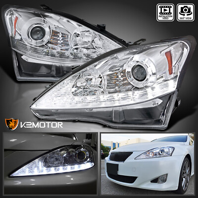 #ad Fits 2006 2010 Lexus IS250 IS350 LED Strip Projector Headlights Lamps LeftRight $288.38