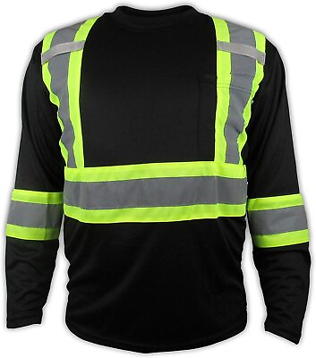 #ad Black High Visibility Safety Shirt Choose size $12.99