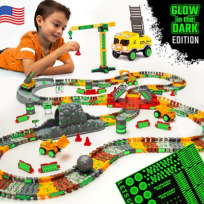 #ad Construction Toy Track For Kids Playset Gift Excavator Truck Crane Vehicles $39.99