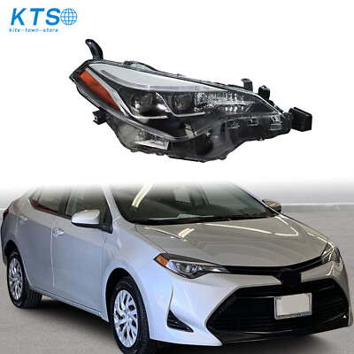 #ad Black Headlight Fit For 2017 2019 Toyota Corolla SE XSE XLE Passenger Right Side $69.34