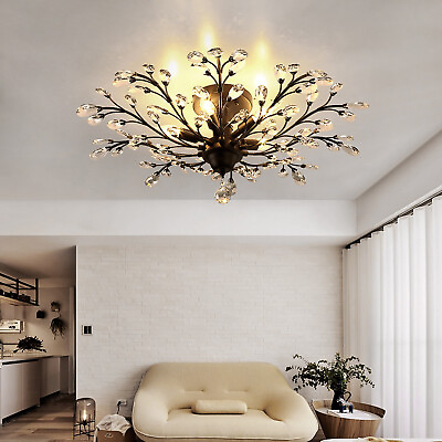 #ad Branches Retro Crystal Chandelier Pendant Ceiling Lighting Fixture 5 Light Home $73.16