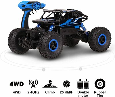 #ad 4WD Rock Crawler Truck Electric Monster Truck 1:18 2.4G RC Car Off Road Vehicles $29.98