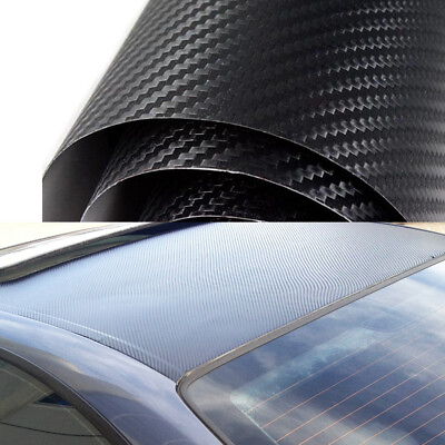 #ad 3D Twill Weave Dry Matte Black Carbon Fiber Vinyl Wrap Air Release Bubble Free $51.98
