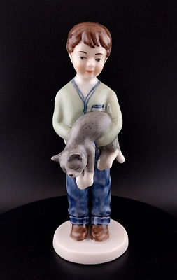 #ad ***NOS*** Royal Copenhagen Annual Figurine Standing Boy w Cat ***NOS*** $169.00