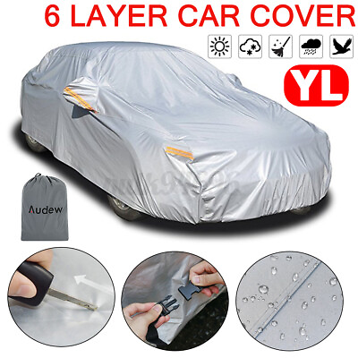 AUDEW 15FT 6 Layer Full Car SUV Cover Waterproof UV Dust Rain Protection Shield $44.99