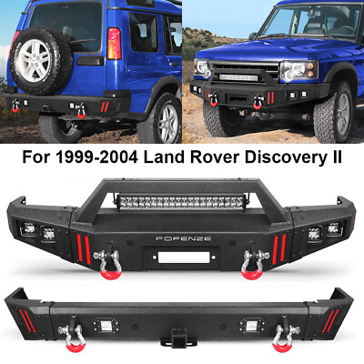 #ad For Land Rover Discovery 2 1999 2004 Front Rear Bumper With LED Light amp;D Rings $589.98