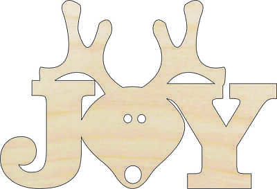 #ad Joy Reindeer Laser Cut Wood Shape XMS46 $55.88