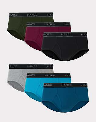 #ad Hanes Men#x27;s 6 Pack Brief Underwear Mid Rise Tagless Wicking Comfort Flex Waist $19.13