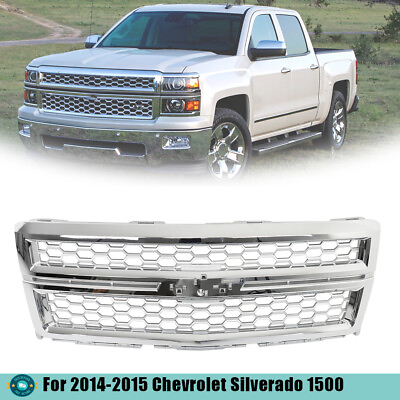 #ad Front Grille For 2014 2015 Chevrolet Silverado 1500 ChromeSilver 23259624 $142.13