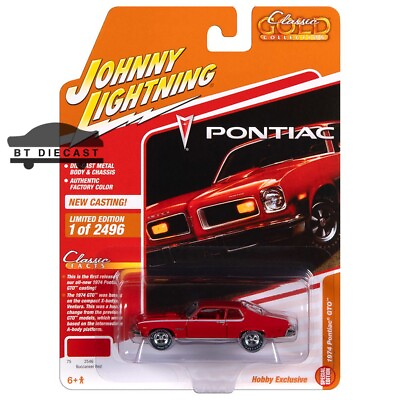 #ad JOHNNY LIGHTNING CLASSIC GOLD 1974 PONTIAC GTO 1 64 DIECAST MODEL RED JLSP366 $7.45