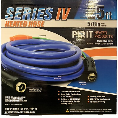 #ad 3 SIZES Series 4 Pirit Grounded Heated Garden Hose Works Down to 42 Degrees $139.99