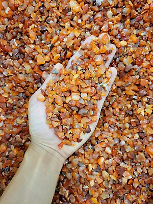 #ad Tumbled Carnelian Crystals Chips Bulk Gemstone Beads Undrilled Natural Stones $7.95