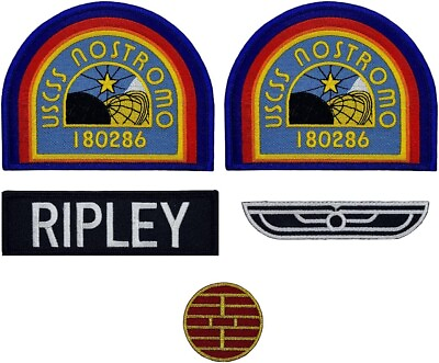 #ad Alien Ripley USCSS Nostromo Flight Wings Patch 5pc Bundle Iron on Sew $15.99
