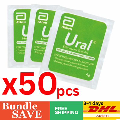 #ad 50 sachets Abbott Urine Alkalinizer Ural Effervescent Granules 4g each NO BOX $98.70