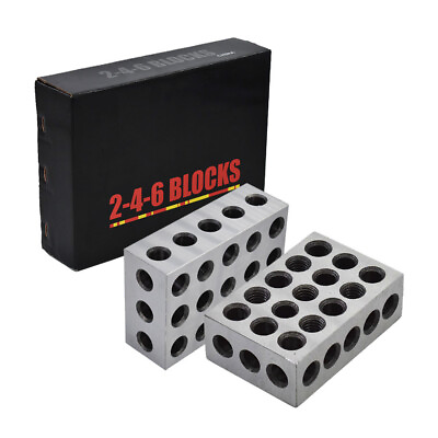 #ad #ad 1 Matched Pair 2 4 6 Blocks 23 Holes 0.0002quot; Machinist 246 Jig New $52.99