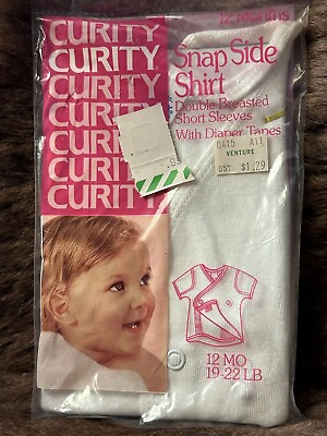 #ad Vintage 1980’s Curity Snap Side Shirts 19 22Lbs 12 month $15.00