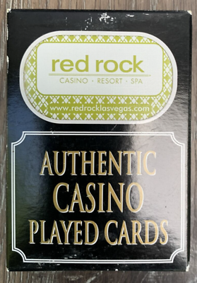 #ad Red Rock Casino Las Vegas Playing Cards Vintage Original Played Black Sealed $9.99