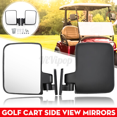 AUDEW Golf Cart Mirrors Side Rear View For Yamaha Club Car Ezgo Zone Carts Black $13.55