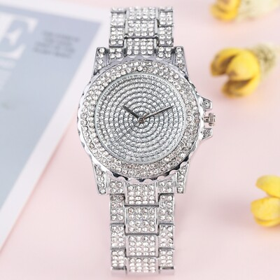 #ad Luxury Women Girl Rhinestone Watch Bling Crystal Quartz Wristwatch Dress Watches $10.33