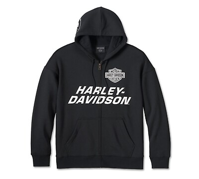 #ad Harley Davidson Men#x27;s Screamin#x27; Eagle Zip Up Hoodie Black 96011 24VM $59.95