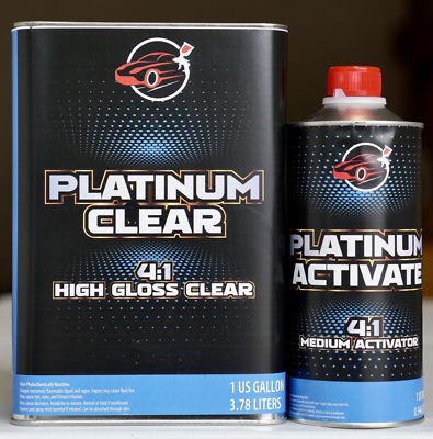 #ad Platinum Clear Coat Gallon Kit 4:1 High Gloss Automotive Clearcoat w Hardener $67.99