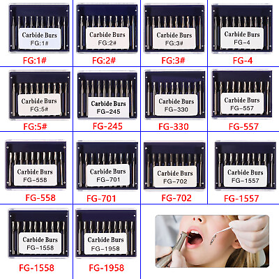 #ad 10 100PCS Dental Tungsten Carbide Inverted Cone FG Bur FOR High Speed Handpiece $29.00