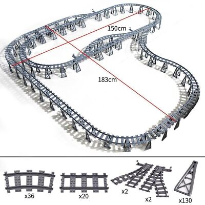 #ad Track Straight Curved Crossing Rail for Lego Train Building Block DIY 40 Sets $15.99