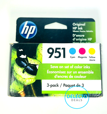 #ad 3 PACK HP GENUINE 951 COLOR INK OFFICEJET PRO 8100 8110 251DW 276DW NEW 2024 $44.95