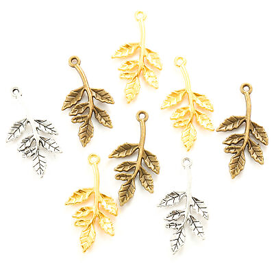 #ad 100Pcs Leaves Charms DIY Jewelry Making Pendant Fit Necklace Bracelets $12.99