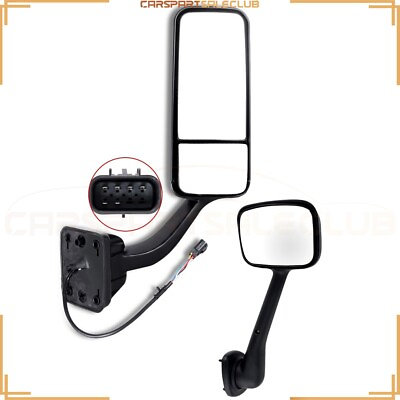 #ad Passenger Side Black Mirror Manual and Power Heated For Freightliner Cascadia $213.19