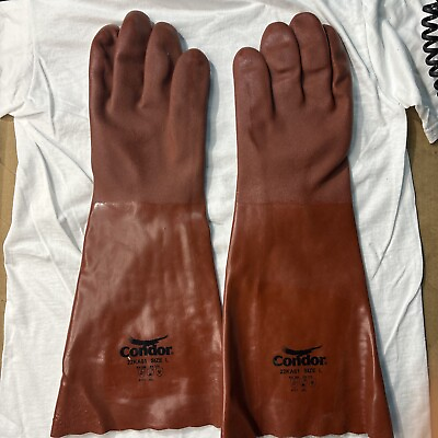 #ad Condor 22KA61 Chemical Resistant Rubber Gloves Size Large $10.75