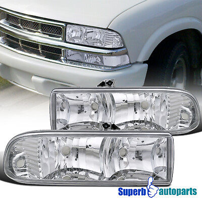 #ad Fits 1998 2004 Chevy S10 Crystal Clear Headlights Blazer Head Lamps Replacement $64.98