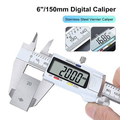 #ad Stainless Steel 150mm Digital Caliper Vernier Gauge Micrometer Measuring Tool US $19.15