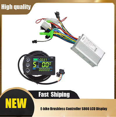 #ad E Bike Brushless ControllerS866 Colorful Display 24V 36V 48V 250W 350W Scooter $44.90